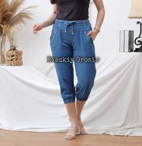 CELANA JOGGER PENDEK JEANS WANITA/CELANA JOGER PENDEK 7/8 CEWEK/CELANA JOGGER PENDEK STANDAR & JUMBO