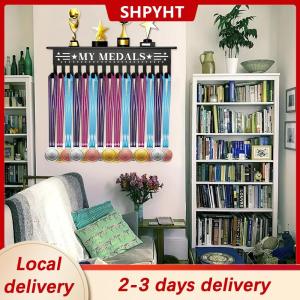 [COD] SHPYHT Local delivery Ship within 24 hours Heavy-Duty Metal Awards Trophy Display Stand Medal Hooks Wall Mount Organizer Medal Storage Holder Display Home Office Decor
