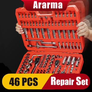 ARARMA 46pcs Tool  Car Motorcycle Repair Set Hand Tools Home Service Motor DIY Kit Chrome Vanadium Steel Portable Handy  Kit