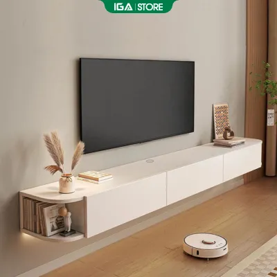 Kệ tivi treo tường thông minh tiện lợi 3 cánh mở trắng - GP326