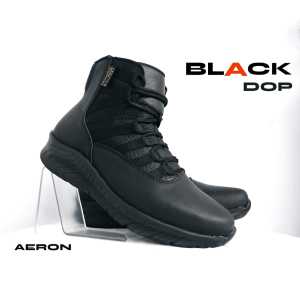 Caanggo Sepatu Tactical Boots Ninja Hitam Semi Kulit