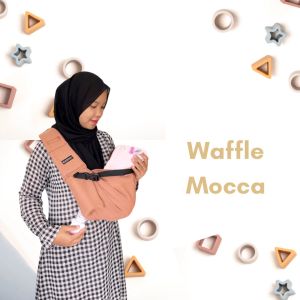 ARS Collection Gendongan Bayi Instant Waffle Premium Gendongan Mshape All Size Dengan Saku