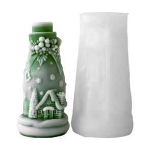 Christmas Embossed Silicone Mold For Making Soap Chocolate Christmas Decoration Grade Silicone Mold