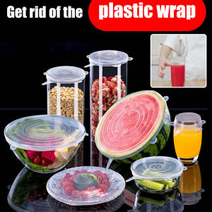Silicone Stretch Lids Food Cover Set/Transparent Soft Silicone/Food Storage Lid/Reusable Stretch Lids/Heat Safe Steam Suitable/For Home Kitchen Fridge Users