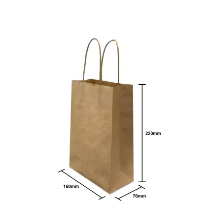 Store Age [25Pcs] White & Brown Paper Bag Paper Bag Doorgift Paper Beg Goodies Murah