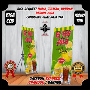 Terbaru Spanduk Banner Ukuran 60x160cm Jualan Es Teh Solo Model Berdiri Yang Lagi Viral / Banner Bener Minuman Es Teh Solo Spanduk Backdrop Es Teh Solo