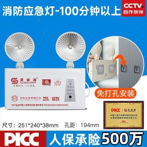 New National Standard Fire Emergency Light led Safety Exit Indicator Light Power Outage Evacuation Household Dual-Head Emergency Lighting Lamp