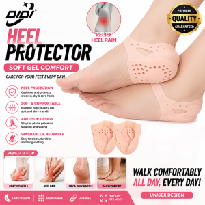 DIDI 1Pair Foot Gel Heel ProtectorsHeel Pain and Cracked Heels Relief Breathable Hole Design Heel Cups Sleeve Socks Foot Care Tools