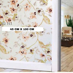 Stiker kaca jendela bunga cokelat