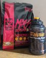 20lbs, 6lbs and 12lbs  Mutant mass. 