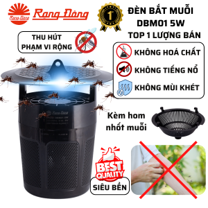(Rạng Đông) Đèn Led thu hút bắt muỗi DBM01 5W Diệt muỗi phạm vi rộng An toàn không hoá chất