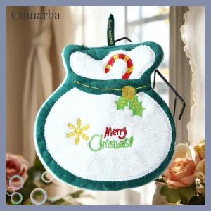 [Cumarba] New Christmas Hand Towel Hanging Type Thickened Coral Fleece Towel Kitchen Absorbent Quick Drying Rag Cartoon Hand Towel