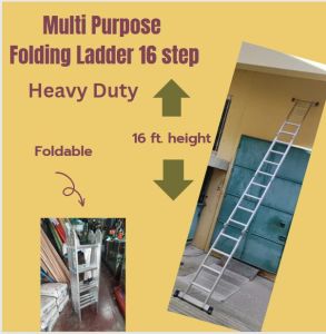 Foldable Ladder Folding Ladder 16 step (16ft) Height and Thick (makapal) Aluminum