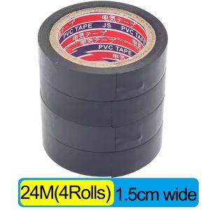 20Rolls PVC Electrical Tape Insulating Temperature Resistant Tapes Self Adhesive Electric Wire Protection Tapes Black Industrial Tape