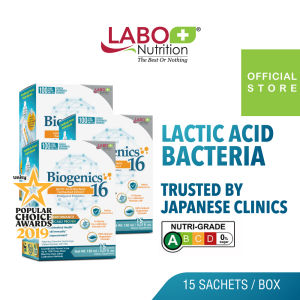 [3 Boxes] LABO Nutrition Biogenics 16 Predigested Probiotics for IBS Digestive Balance Bowel Regularity Immunity Diarrhoea Constipation Cleanse Colon & Eczema Supplement • Made in Japan • 15 Sachets