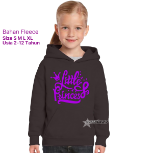 JAKET ANAK 2-12TAHUN PEREMPUAN HOODIE FLEECE SABLON PRINCES TERBARU