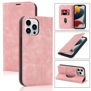 Magnetic Leather Wallet Phone Cover for IPhone 16 Pro Max 14 Plus 13 15 12 for Magsafe Wireless Charging Stand Card Solt Case2026