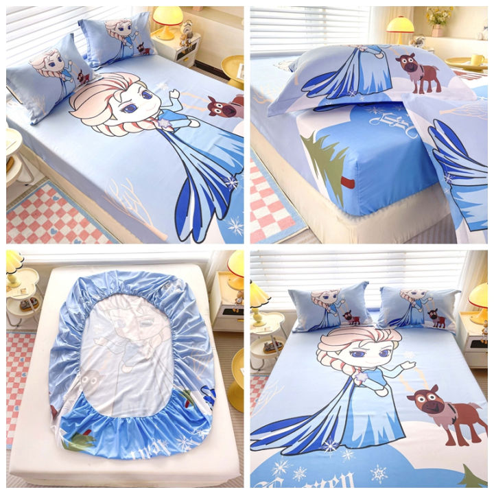 Dansunreve%20Elsa%20Fitted%20Sheet%20Disney/Marvel%20Series%20Snow%20White%20Bedsheet%20Single/Queen/King%20Cartoon%20Mattress%20Protector%20-%20Image%206