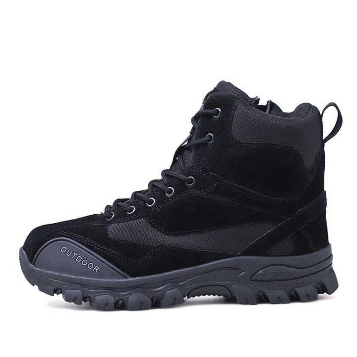 Sepatu Boots Men Tactical Military Combat Camping Shoe bahan rubber Size 42  A01 Black -R843 Lazada Indonesia