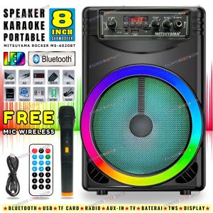 SPEAKER BLUETOOTH MITSUYAMA MS-4020BT ROCKER 8 INCH FREE MIC WIRELESS KARAOKE + REMOTE - SPEAKER KARAOKE FULL BASS F.S.S