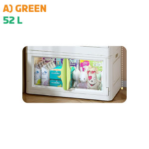 [1PC] ROCO 52L/90L Foldable Box Kotak Lipat Stackable Storage Box Kotak Simpanan Baju Plastic Box