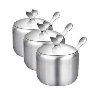 Hũ đựng gia vị Inox 304 cao cấp kèm muỗng lọ đựng gia vị 250ml chống gỉ bền đẹp cho nhà bếp