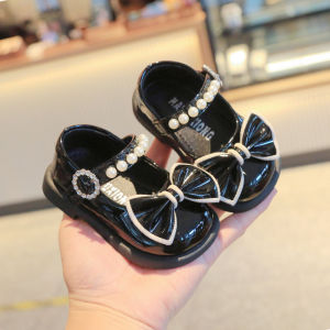 Baby girl shoes 1 One 2 Spring and Autumn Toddler Princess Shoes Baby Small Leather Shoes Breathable Non-Slip Soft Sole Walking Shoes