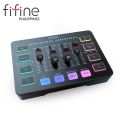 FIFINE AmpliGame SC3 Gaming Audio Mixer, Streaming RGB PC Mixer with XLR Microphone Interface,, Individual Control, Volume Fader, Mute Button, 48V Phantom Power, for Podcast/Recording/Vocal/Game Voice. 