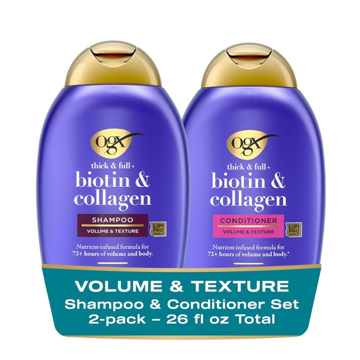 OGX Thick & Full + Biotin and Collagen for Hair Volume & Body, Sulfate ...