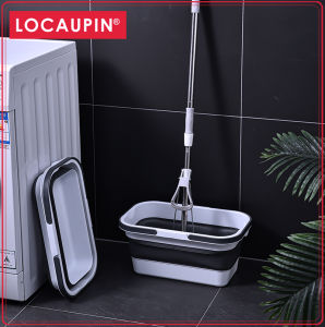 Locaupin Housekeeping Collapsible Bucket Mops Bucket Plastic Rectangular Handy Basket for Cleaning Mops Carand Outdoor Survival