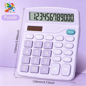 Macaron color solar Calculator Dual Power Supply 12-Digit Basic Calculator School Office Supplies