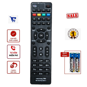 Điều khiển đầu thu Viettel mẫu mới - TẶNG KÈM PIN - Remote đầu thu Viettel TV