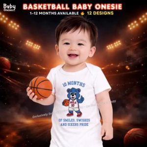 Basketball Baby Onesie 1-12 Months Milestone Bodysuit Soft Cotton Photoshoot Outfit