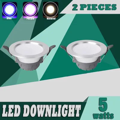 12 LED Pin light for Ceiling Tri color 5 Watts Downlight Ultra-Thin 3 Colors Purple/Blue/Warm