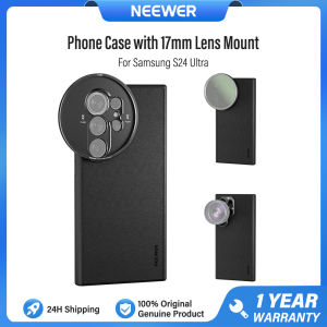 NEEWER Phone Case for S24 Ultra Protective Faux Leather Case Compatible with 17mm Lens Mounts & 67mm Filter Adapter PA052 Black