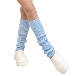 Women Frilly Leg Warmers Knitted Long Leg Socks Warm Students Girls 90s Boot Socks Party Costumes Streetwear Gifts
