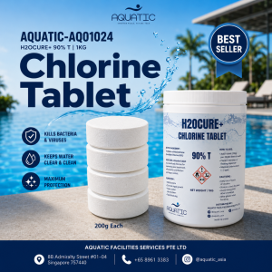 TCCA Chlorine 90% Tablet 1KG | Swimming Pool Chlorine Tablets | Water Sanitizer and Disinfectant