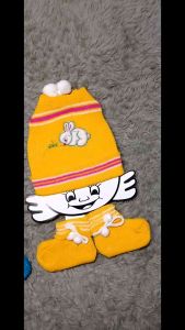 Set Kupluk & Sarung Kaki Rajut untuk Bayi