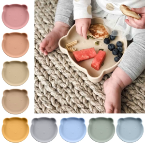 Upgraded Kids Silicone Animal Suction Plate Food-grade Baby Plate Cartoon Kids Plates Lightweight Toddlers Plate Durable
