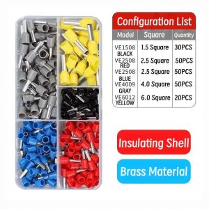 Crimping Tool Wire Stripper Crimp Wire Connector 200PCS Terminals Copper VE Tubular Terminal Clip Ferrule Crimper Plier Versatile Heavy Duty Crimping Pliers