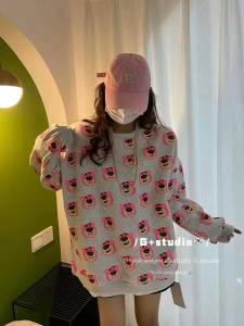 ลดราคาต่ำกว่าทุน  เสื้อหนาวลายหมีลอตโซ่  ผ้าสำลี งานสกรีน อก 44"  มี 3 สี : ชมพู  เทา  ดำ