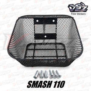 Heavy-Duty Metal Front Basket For Smash 110/115 – Thickened Rust-Resistant Mesh Design 3-Point Mount (Hardware Included)