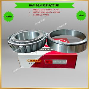Vòng bi xe tải (bạc đạn) bánh sau Chenglong mã số: 32219 7519E KT 95x170x37