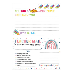 25Pieces Incentive Reward Cards Student Good Behavior Cards Teacher Notes to Parent Motivational Postcards for Classroom