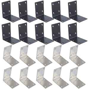 10pcs Steel L Angles Brackets Heavy Duty Corner Support 90 Degree Steel L Brackets Simple Installation for Shelving