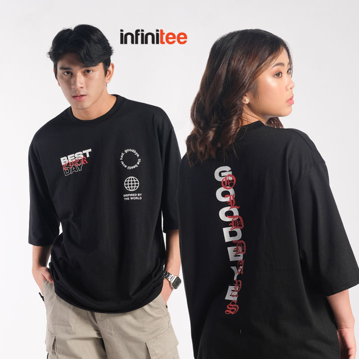 Infinitee Goodbye Oversized T Shirt For Men Women oversize black plus size shirt  top tops loose fit plain tshirt over size over sized t shirt round neck  crew neck crewneck korean trendy