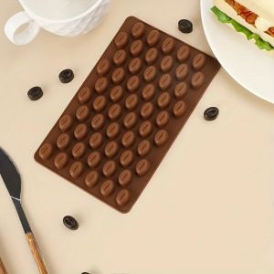 K9SEQ 55 Cavity Coffee Bean Mold Realistic Texture Coffee Bean Shape Silicone Baking Mold  DIY Dessert Mold Home Baking