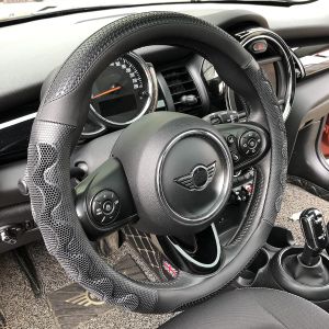 PINCTROT Steering Wheel Cover Great Grip with 3D Honeycomb Anti-Slip Design Universal 14.5-15 Inch (All Black)