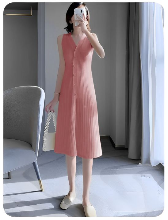 midi dress tanpa lengan SHIZUKA Embroidery Pocket Sleeveless with Belt  NOA EVERYDAY Jual SIMIFASHION Midi dress tanpa