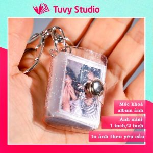 Móc khóa album ảnh mini 1inch đựng 16 ảnh 25x35 và in ảnh theo yêu cầu đẹp độc lạ móc khóa xe máy treo balo quà tặng ý nghĩa Tú Vy Studio